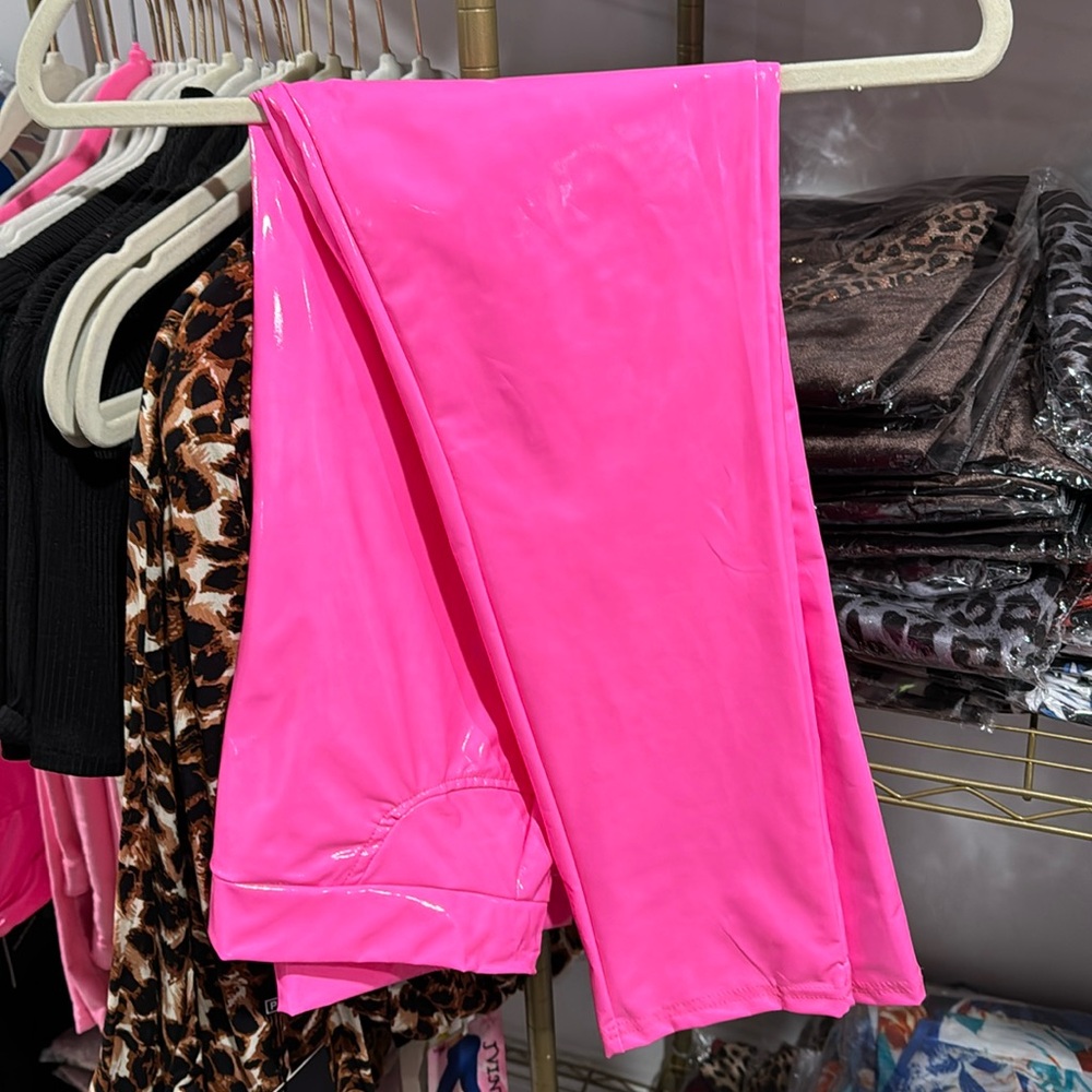 Pink PU legging/pants